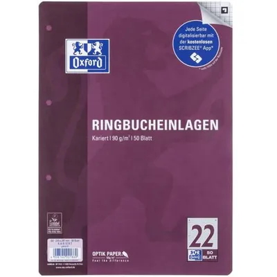 Produktbild von OXFORD Ringbucheinlage A4 kariert, 50 Blätter