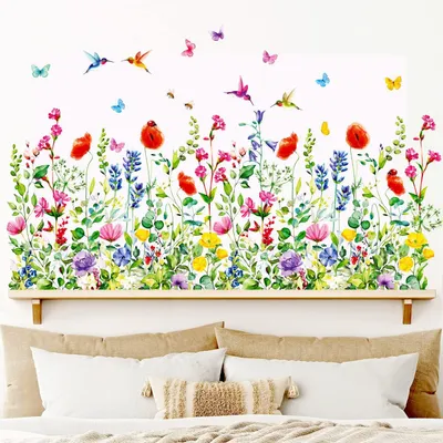Produktbild von Kindfreundliche Wandsticker Blumen - Dekoration für das Schlafzimmer - Abnehmbar - 12 Stück - Multicolor