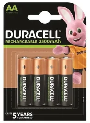 Nabíjateľná batéria, AA tužková, 4x2500 mAh, DURACELL