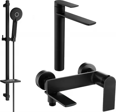 Produktbild von Mexen Zero DQ40 Badewannenset, Schwarz - 7113DQ40-70