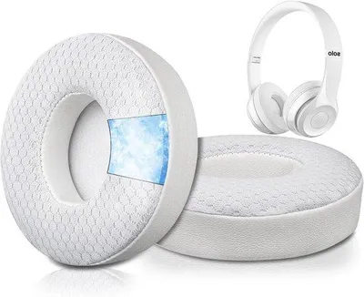 Productafbeelding van Comfortabele vervangende oorkussens voor draadloze hoofdtelefoons, gel met geluidsisolatie en hoge dichtheid - wit