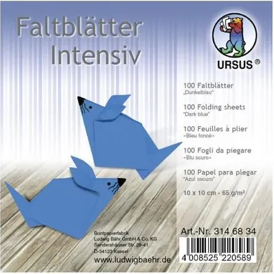 Produktbild von Faltblätter Intensiv Uni 10x10cm VE=100 Blatt dunkelblau