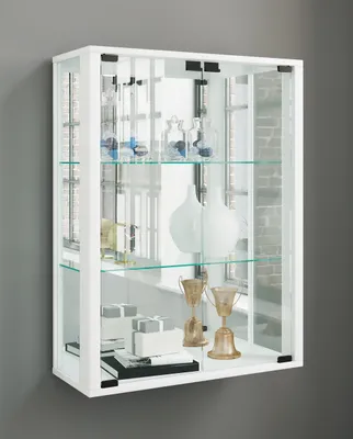 Produktbild von VCM Wandvitrine Hängevitrine Glasvitrine Wand Schaukasten Vitrine Glas Udina Spiegel Weiß