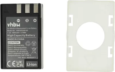 Produktbild von vhbw Akku Ersatz für Nikon EN-EL9E, EN-EL9a, EN-EL9 für Kamera (900 mAh, 7,2 V, Li-Ion)