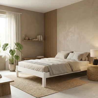 Produktbild von Bettgestell Kiefer weiß Einzelbett 120x200 Massivholzbett Zubehör wählbar V-60.35-12Wohne Zubehör