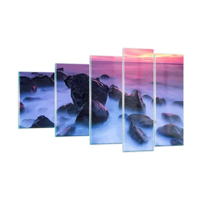 Produktbild von Bilder auf glas - Strand ufer wolken dämmerung - 100x60cm - Glasbilder - Wandbilder - Kunstdruck - zum Aufhängen bereit - Wanddekoration aus Glas - Glas Bilder - Wandbild auf Glas - GEG100x60-2409