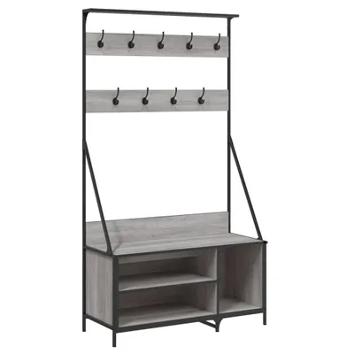 Obrázek produktu pro Stojan na oblečení a prostor pro obuv šedý sonoma 100x41x184 cm