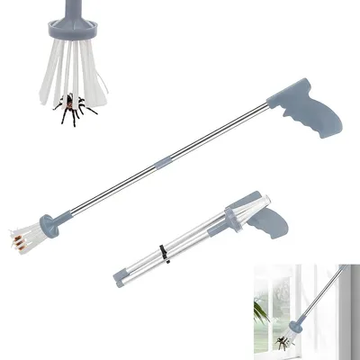 Produktbild von Spinnenfänger lang 85cm Klappgriff – Berührungsloser Insektenfänger | Sicher fangen & freilassen