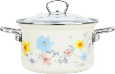 Zdjęcie produktu dla BELIS Garnek emaliowany z pokrywką, seria MEADOW, 20 cm/3,6l