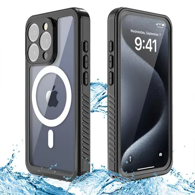 Obrázok produktu pre Pre Apple iPhone 16 Pro MagSafe 360° Celotelové vodotesné puzdro na mobilný telefón Black