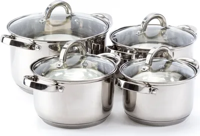 Obrázek produktu pro bobule Sada 4 nerezových hrnců s poklicí