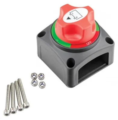Image de Interrupteur principal de batterie/sectionneur/isolateur – rotatif à 3 positions, 12–24 V, 200 A