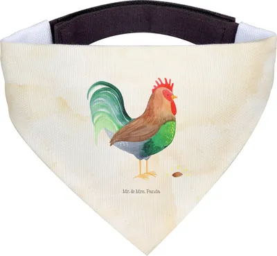Produktbild von Mr. & Mrs. Panda Hunde Halstuch Hahn Korn - Vintage - Geschenk, Natur, Bauernhof, Dreieckstuch, Eier, Hundehalstuch, Hund, Henne, Bandana, Für