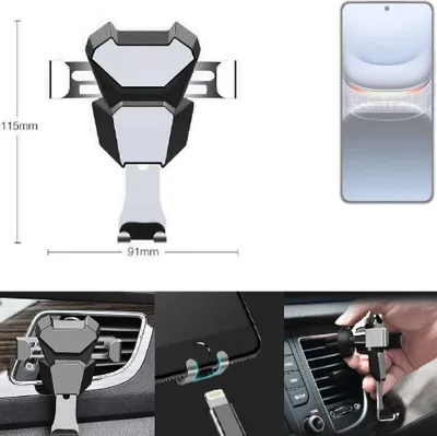 Produktbild von K-S-Trade Lüftungshalterung kompatibel mit Vivo iQOO 13 kompakte Handy-Halterung Lüftungsschlitz Lüftungsgitter Autohalterung KFZ Auto-Halterung