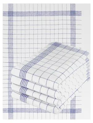 Produktbild von 5er Set Geschirrtücher 50x70cm aus Baumwolle, strapazierfähig und saugstark, trocknergeeignet - Gastronomiequalität - Geschirrtücher in Blau