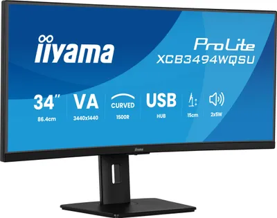Produktbild von iiyama ProLite XCB3494WQSU-B1 Computerbildschirm 86,4 cm (34") 3440 x 1440 Pixel UltraWide Quad HD LED Schwarz