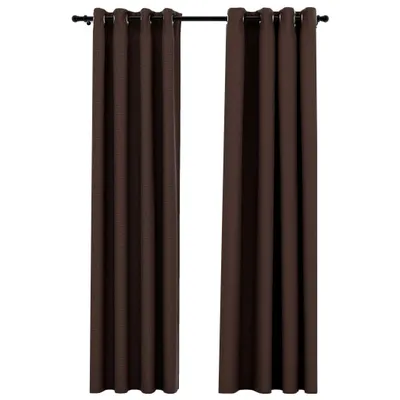 Produktbild von vidaXL Verdunkelungsvorhänge Ösen Leinenoptik 2 Stk. Taupe 140x225 cm