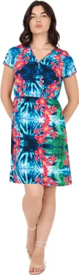 Produktbild von Damenkleid aus Strickstoff – Blumen