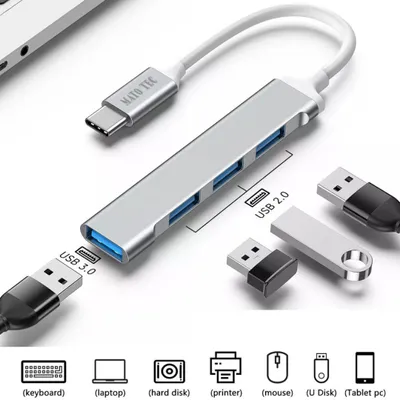 Produktbild von USB-C-Hub 4 in 1 Adapter USB Type C 3.0 für Mac Samsung Handy Laden Daten Laptop