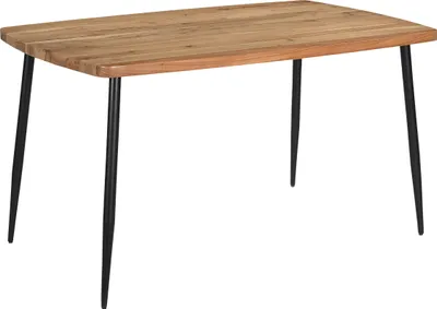 Produktbild von Esstisch Gerade Kante 160 x 85 cm Akazie massiv naturfarben Metallgestell Schwarz IRENE