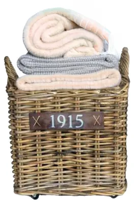 Produktbild von Aufbewahrungskorb - auf Radern - braun - 40 x 40 x 42 cm - Rattan - geflochtene Weide - Korb