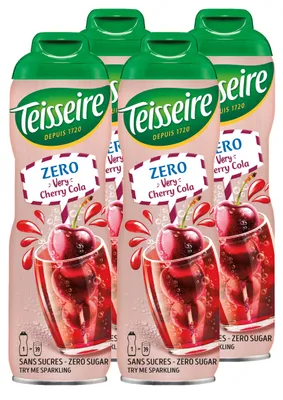Produktbild von Teisseire Sirup Zero Very Kirsch Cola 600ml für Cocktails (4er Pack)