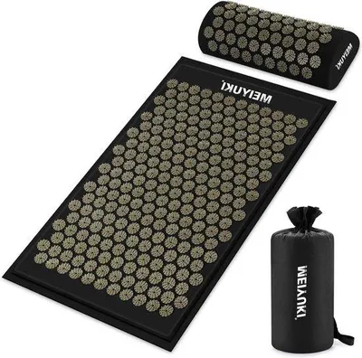 Produktbild von Famanu Akupressurmatte und Kissen Set - Schwarz und Gold