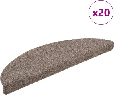 Obrázek produktu pro Schodové rohože samolepicí 20 ks 56 x 17 x 3 cm béžové, půlkulaté