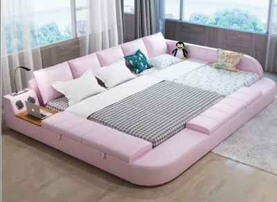 Produktbild von Multifunktion Sofa Bett xxl Big Betten Boxen USB Hotel Leder Polster #198