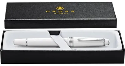 Image de Stylo Plume Bailey Light Laque Blanche Plume M Coffret Cadeau