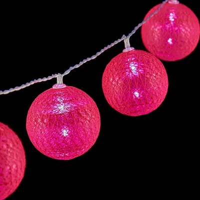 Produktbild von LED-Kugel-Girlande Ø 4 cm Dunkelrosa 2 m