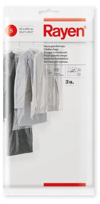 Kleiderhüllen 3er-Set 65x100 cm transparent mit Reißverschluss