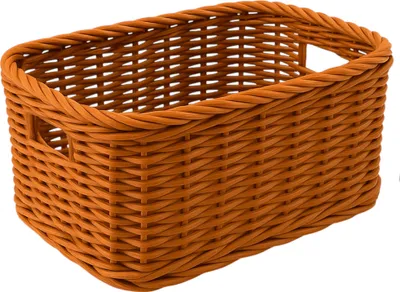 Produktbild von Rechteckiger Flechtkorb aus Kunststoff Braun - 27x17x15cm