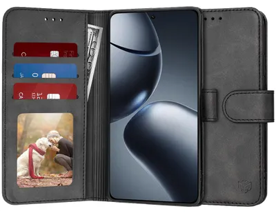 Produktbild von Techsuit Diary Book Wallet Klapphülle für Xiaomi 14T Pro - Schwarz