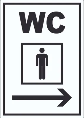 Produktbild von WC Herren mit Pfeil nach rechts Aufkleber A1 (594x841mm)