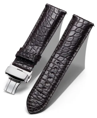 Produktbild von Krokodilleder Uhrenarmband mit Schmetterlingsschließe