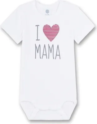 Produktbild von Sanetta Baby-Body kurzarm weiß I love Mama 92