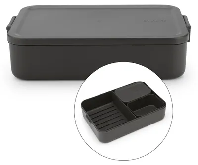 Produktbild von Brabantia Make & Take, Brotdose, Erwachsener, Grau, Kunststoff, Einfarbig, Rechteckig