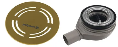 Produktbild von Polysan FLEXIA Duschwannenablauf, Ø 90mm, DN40, Gold matt