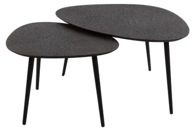 Image de Table basse FURNLUX noir métallisé 80 cm (2 pièces) / Couleur principale : noir / Dimensions : 80 x 41 x 59 cm