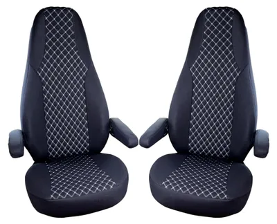 Produktbild von Wohnmobil Schonbezüge für ISRI Sitze in Schwarz/Weiß (WMI708)