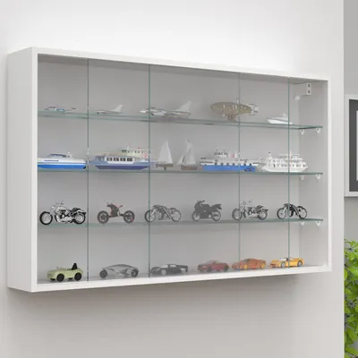 Produktbild von VCM Glasvitrine hängend | Vitrine Glas | Maße: H. 60 x B. 100 x T. 15 cm | Hängevitrine Glas | Modern und platzsparend | Glas Vitrinenschrank - Drivalo XL