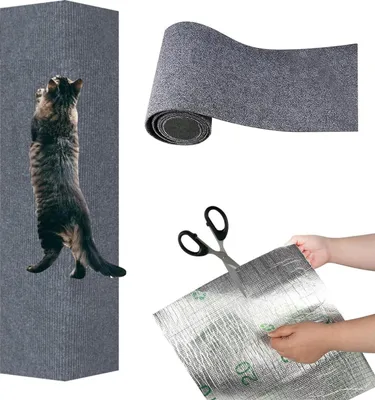 Produktbild von Kratzbrett Katze, Kratzmatte Katze Selbstklebend, [200cmx40cm] Kratzschutz Sofa Katze, Kratzbrett Katzen kratzschutz, Katzenkratzmatte, AntiKratz Tape für Möbel Couch Sofa Wand Tür Schutz, Dunkelgrau, für Sofa Wand Tür Kratzschutz Katze