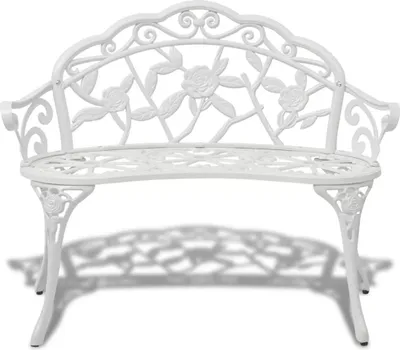 Immagine prodotto di Panchina da giardino 100 cm in fusione di alluminio bianco