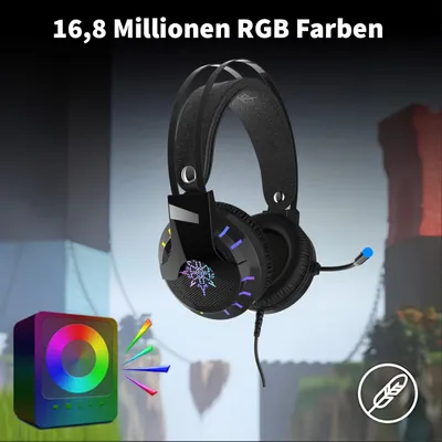 Produktbild von Preo 125085402, Kabelgebunden, Gaming, 20 - 20000 Hz, Kopfhörer, Schwarz, Rot