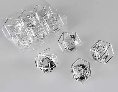 Produktbild von Dekowürfel Ø 3cm Silber-Kristall Tischdeko Schalendeko Metall 6 Stück