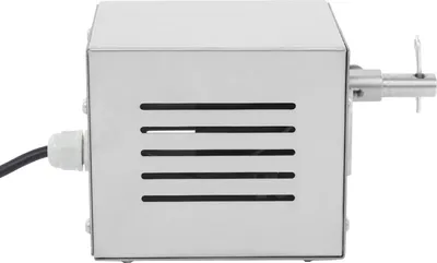 Image de Moteur pour barbecue - Moteur électrique pour tourne-broche - 25 W, 220 V CA, 50 Hz - Boîtier en acier inoxydable - Cordon d'alimentation rallongé - Pour barbecue, à la maison et en camping - Gris clair