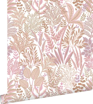 Produktbild von ESTAhome Tapete tropische Blätter und Blüten Rosa und Lila 50 x 900 cm