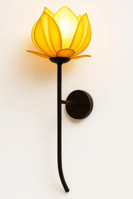 Immagine prodotto di Lampada da parete cinese Asianliving Lotus Silk Yellow W30xP33xH102cm