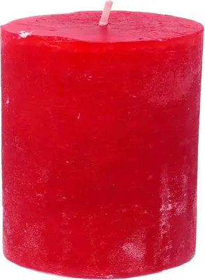Produktbild von Stumpenkerze durchgefärbt rot 7,5 x Ø 7 cm